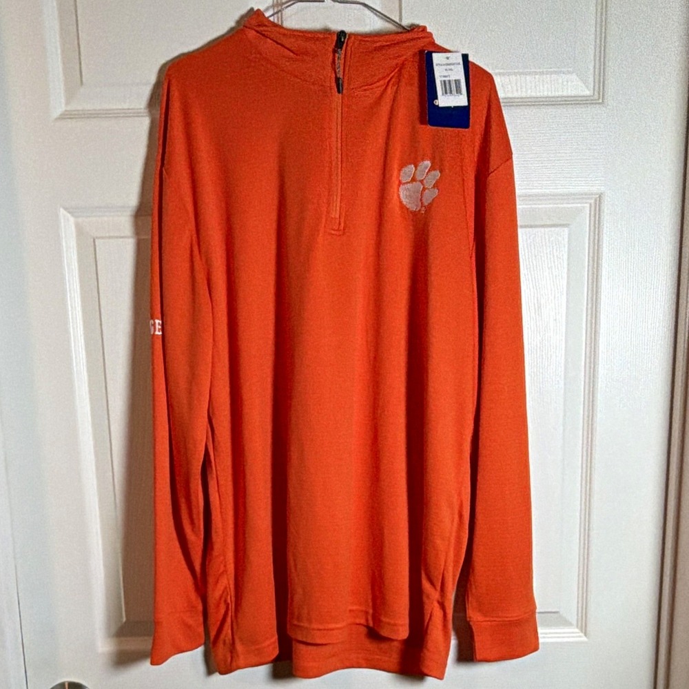 Champion Men's Size XL Regular Orange 1/4 Zip Mock Neck Pullover Long Sleeve NWT